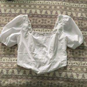 Abercrombie Puff Sleeve Corset Top